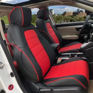 EKR Custom Fit CRV Seat Covers for Select Honda CRV 2023 2024 2025- Full Set,Leather (Red/Black)