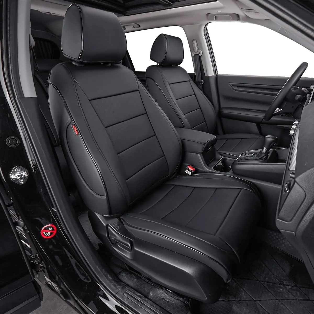 EKR Custom Fit HRV Car Seat Covers for Select Honda HRV Sport,LX 2023 2024 2025 -Leather(Black)