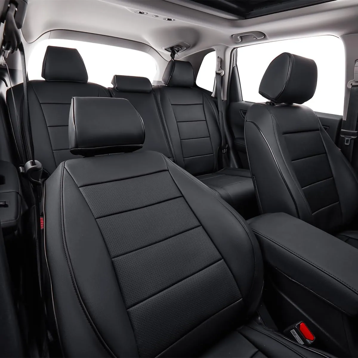 EKR Custom Fit HRV Car Seat Covers for Select Honda HRV Sport,LX 2023 2024 2025 -Leather(Black)