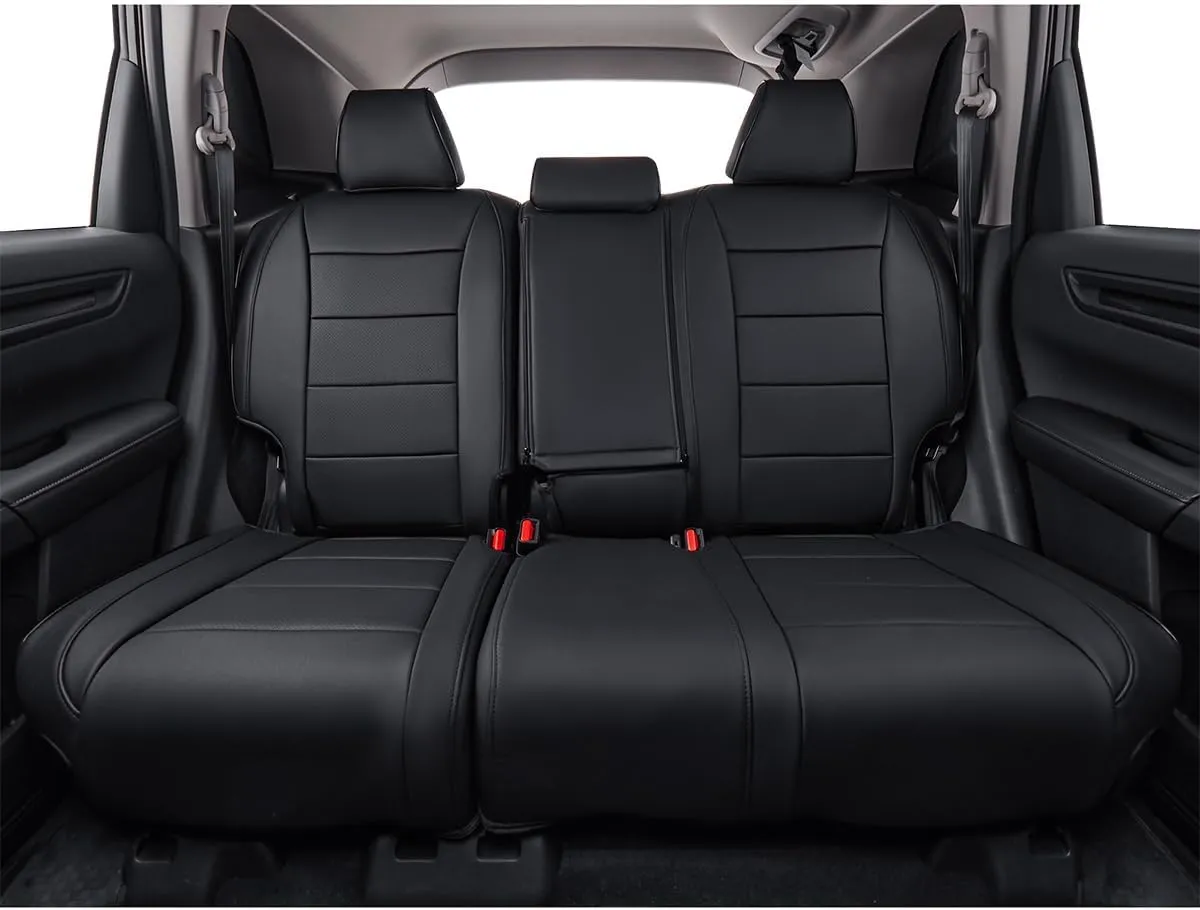 EKR Custom Fit HRV Car Seat Covers for Select Honda HRV Sport,LX 2023 2024 2025 -Leather(Black)