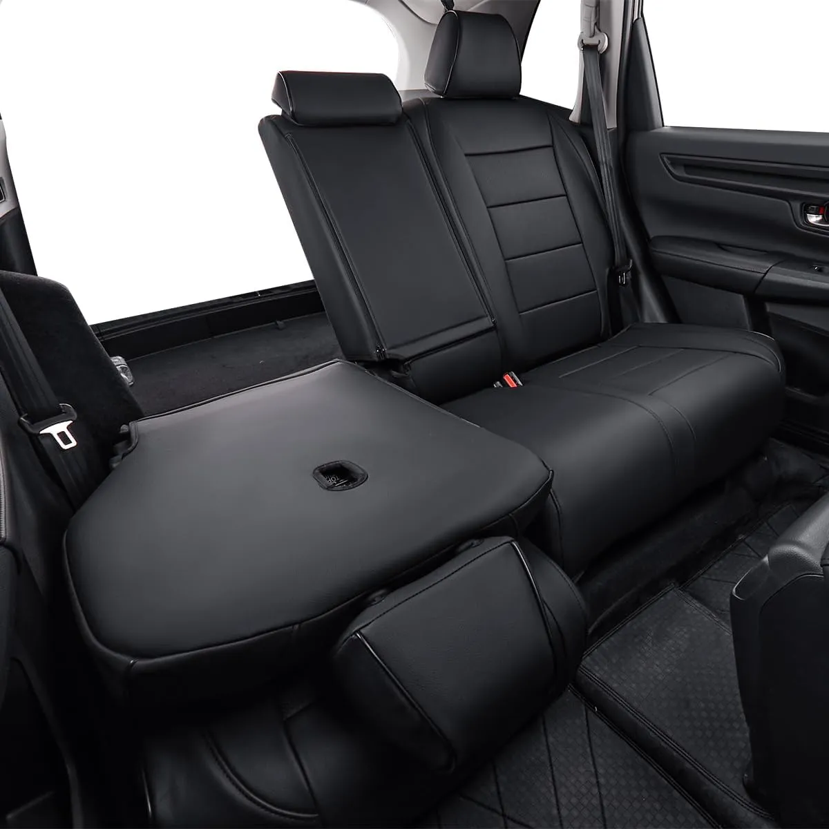 EKR Custom Fit HRV Car Seat Covers for Select Honda HRV Sport,LX 2023 2024 2025 -Leather(Black)