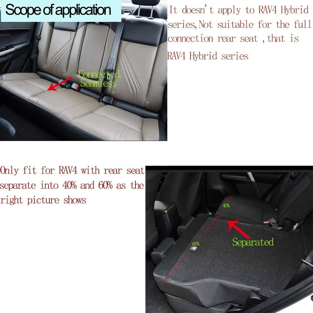 EKR Custom Fit RAV4 Car Seat Covers for Select Toyota RAV4 LE 2013 2014 2015 2016 2017 2018 (NOT for Hybrid) - Full Set, Leather (Black)