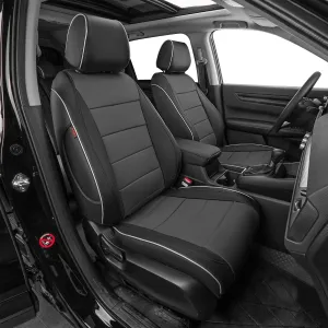 EKR Custom Fit RAV4 Car Seat Covers for Select Toyota RAV4 LE 2013 2014 2015 2016 2017 2018 (NOT for Hybrid) - Full Set, Leather (Black/Gray)