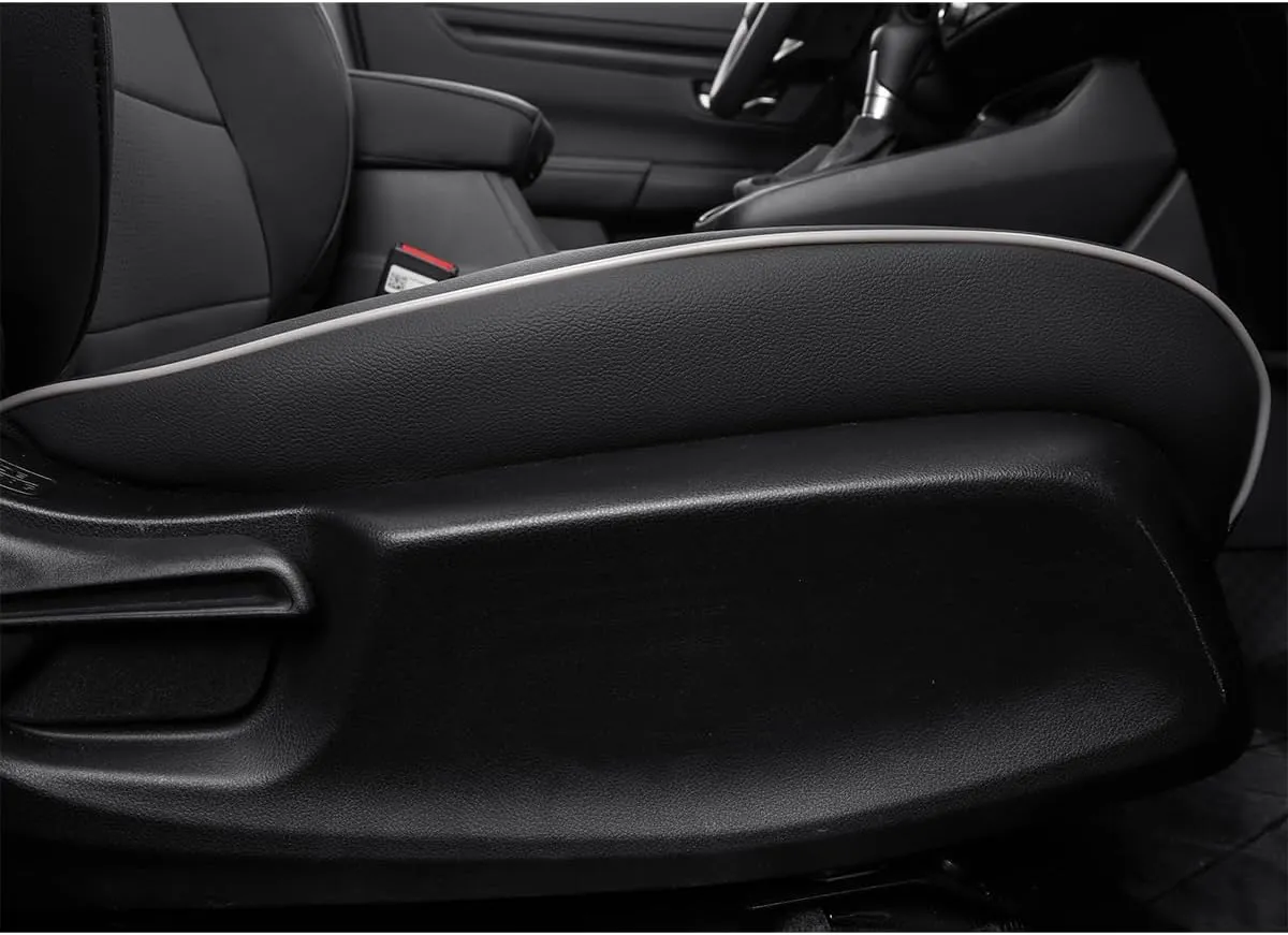 EKR Custom Fit RAV4 Car Seat Covers for Select Toyota RAV4 LE 2013 2014 2015 2016 2017 2018 (NOT for Hybrid) - Full Set, Leather (Black/Gray)