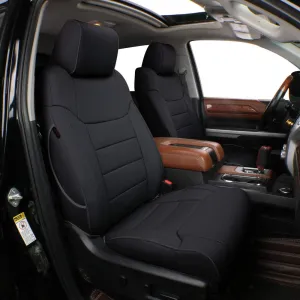 EKR Custom Fit Silverado Car Seat Covers for 2019-2025 Sierra 1500/Chevy Silverado 1500 & 2020-2025 HD Crew/Double Cab,Rear Row W/No Armrest - Full Set,Leather(Black)