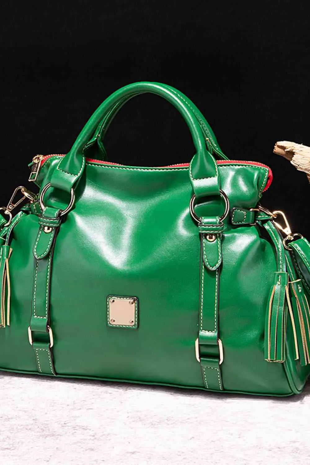 Elegant PU Leather Handbag with Tassels for Every Occasion