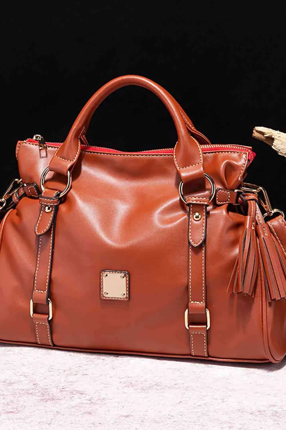 Elegant PU Leather Handbag with Tassels for Every Occasion