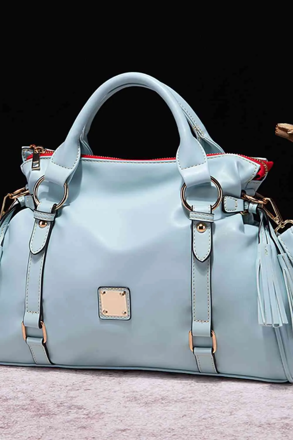Elegant PU Leather Handbag with Tassels for Every Occasion