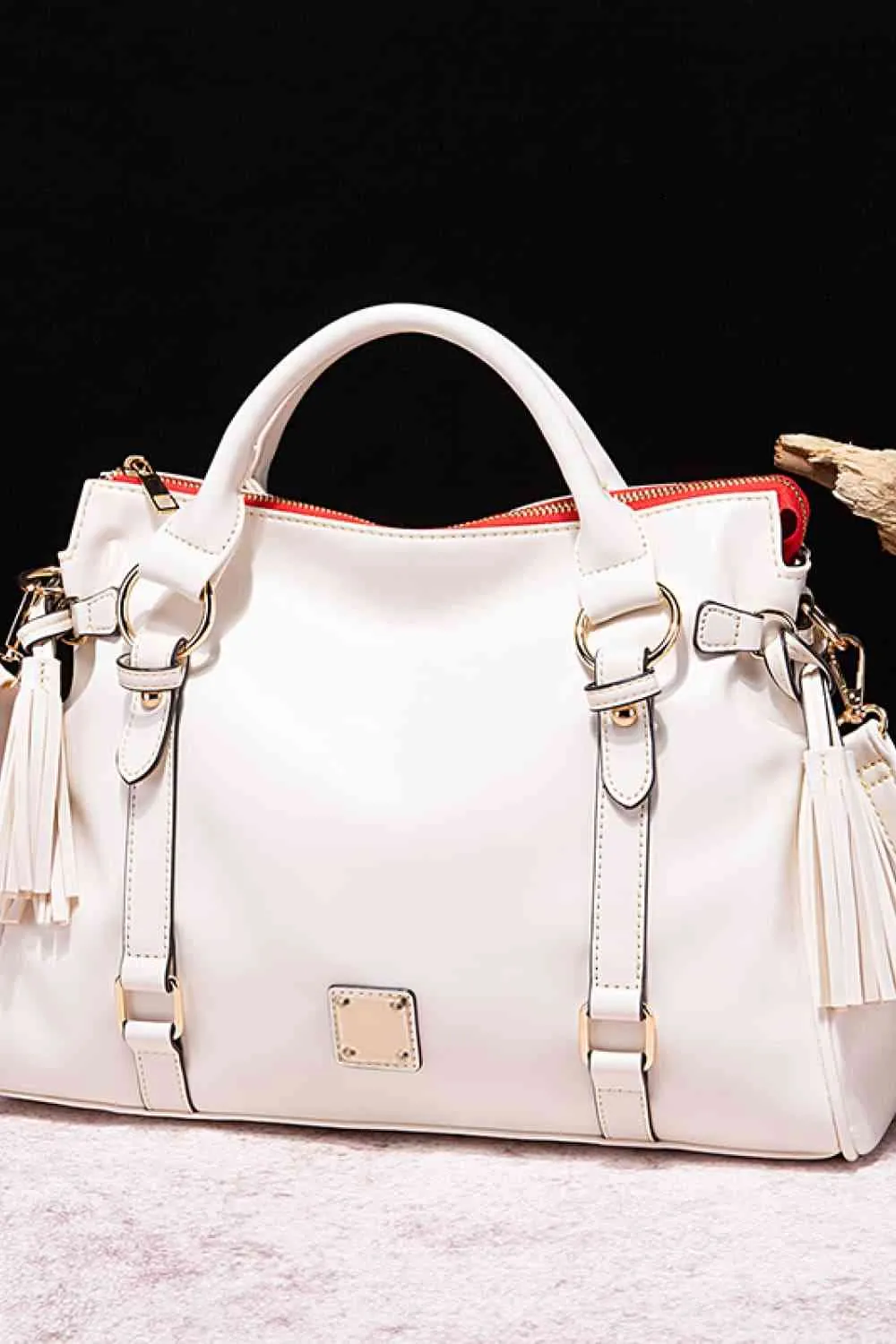 Elegant PU Leather Handbag with Tassels for Every Occasion