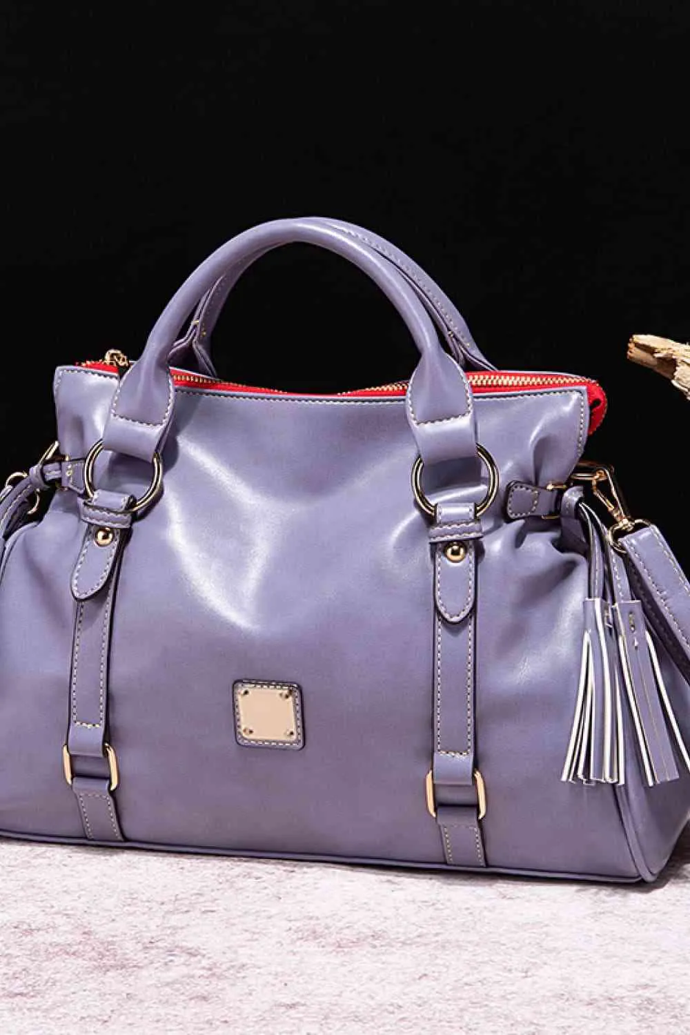 Elegant PU Leather Handbag with Tassels for Every Occasion