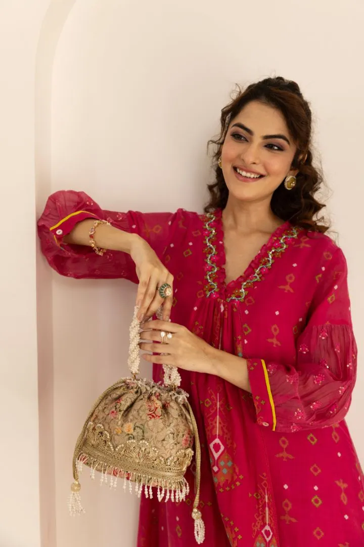 Elora Old Rose Potli