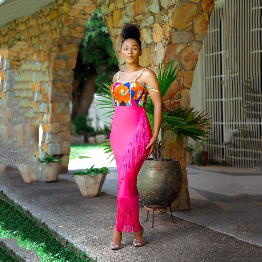 Embroidered Fringed Dress