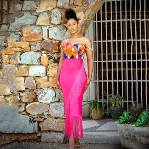 Embroidered Fringed Dress