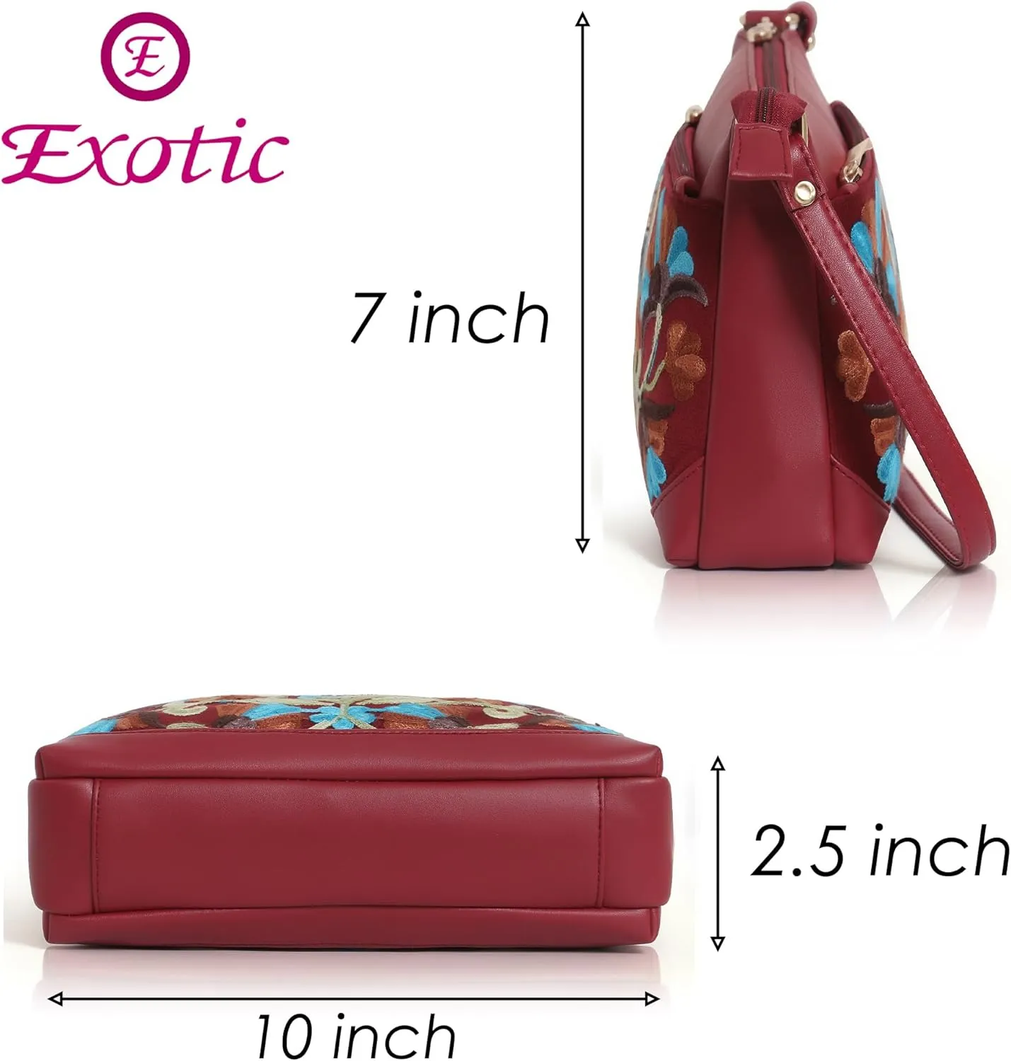 Embroidered Sling Bag for Women