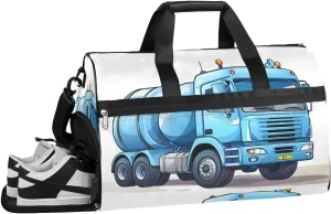 Engineering Vehicle Sport Gym Bag for Women Men with Shoes Compartment & Wet Pocket, Travel Duffel Bag Sport Gym Tote Bags Swimming Yoga Ballet Weekend Overnight Bag Carry on Bag for Airplane