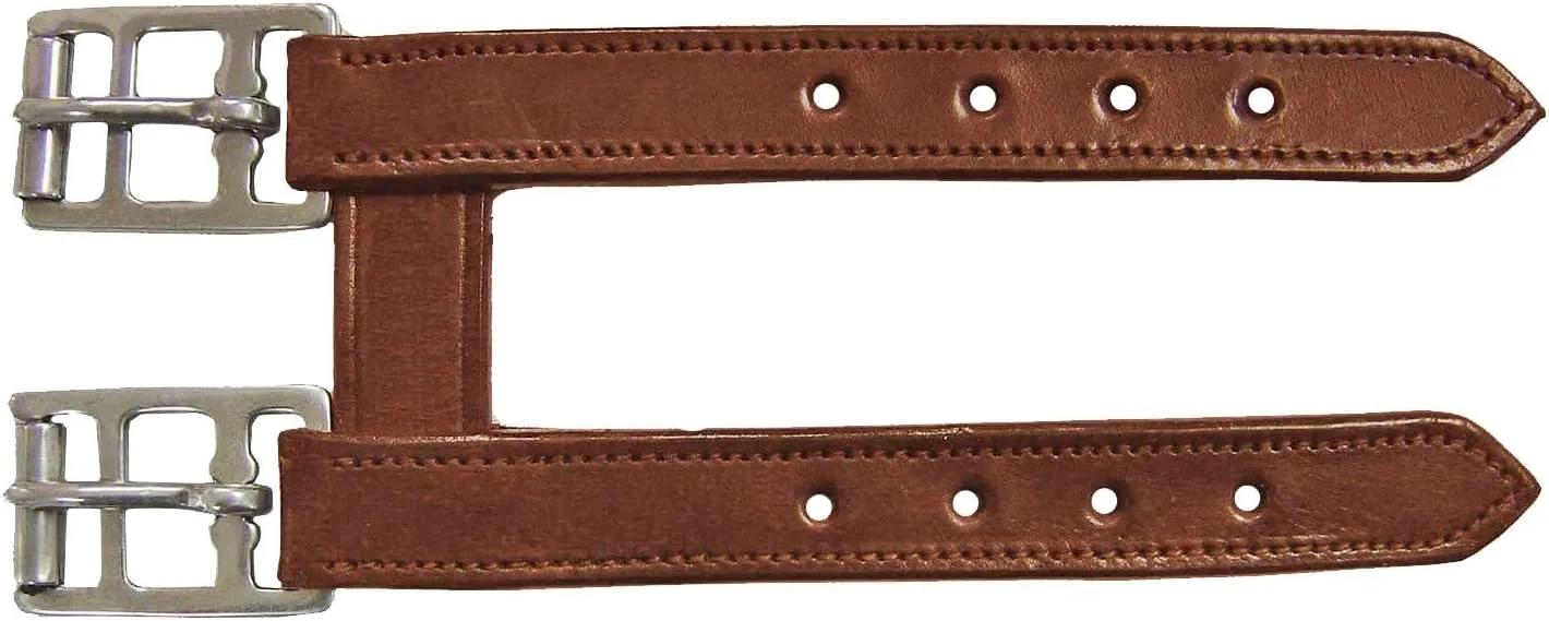 English Leather Elastic Girth Extender with Stainless Steel Roller Buckles and Double Layer Elastic. 1 Year Warranty.