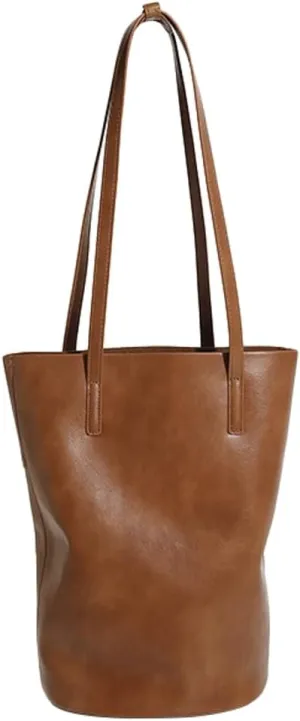 Epsion Bucket Bags for Women Purses and Handbags PU Vegan Leather Tote Bag Shoulder Bag Slouchy Purse