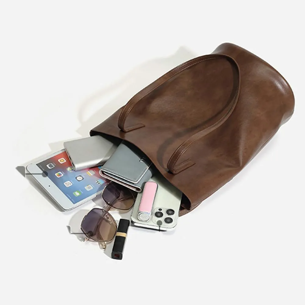 Epsion Bucket Bags for Women Purses and Handbags PU Vegan Leather Tote Bag Shoulder Bag Slouchy Purse