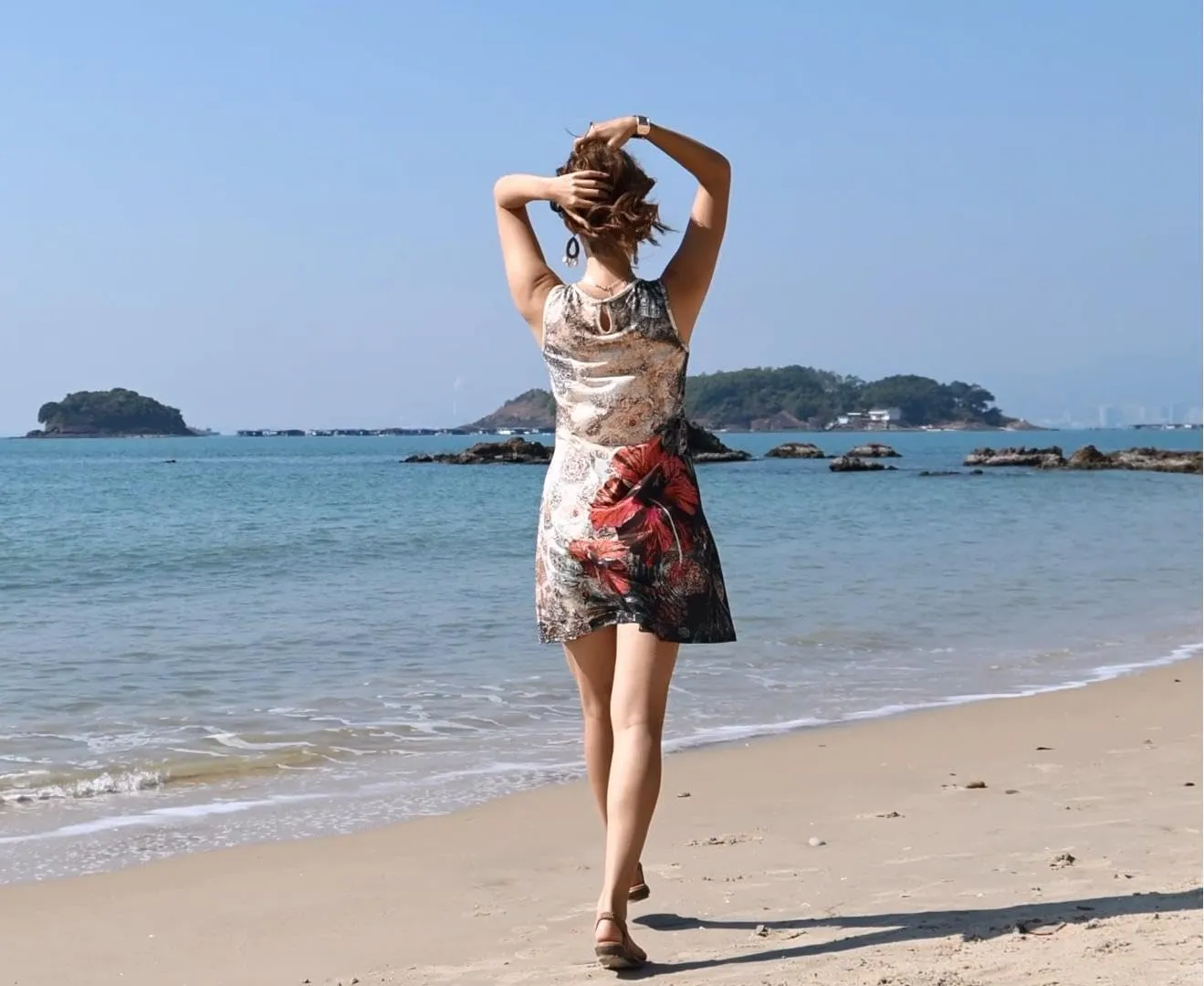 ETCYY NEW Summer Dresses for Women Trendy Boho Floral Print Sundresses Sleeveless Beach Cover Up Dress with Pockets
