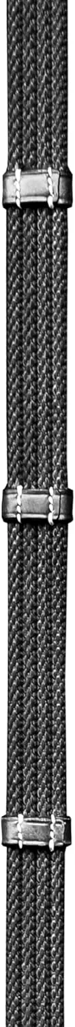 Exion Rubber Web Reins for Horse Bridle | Premium Leather Non-Slip Grippy English Reins with 7 Safety Stops & SS Buckles | Soft Rubber Laced Reins for Training & Jumping