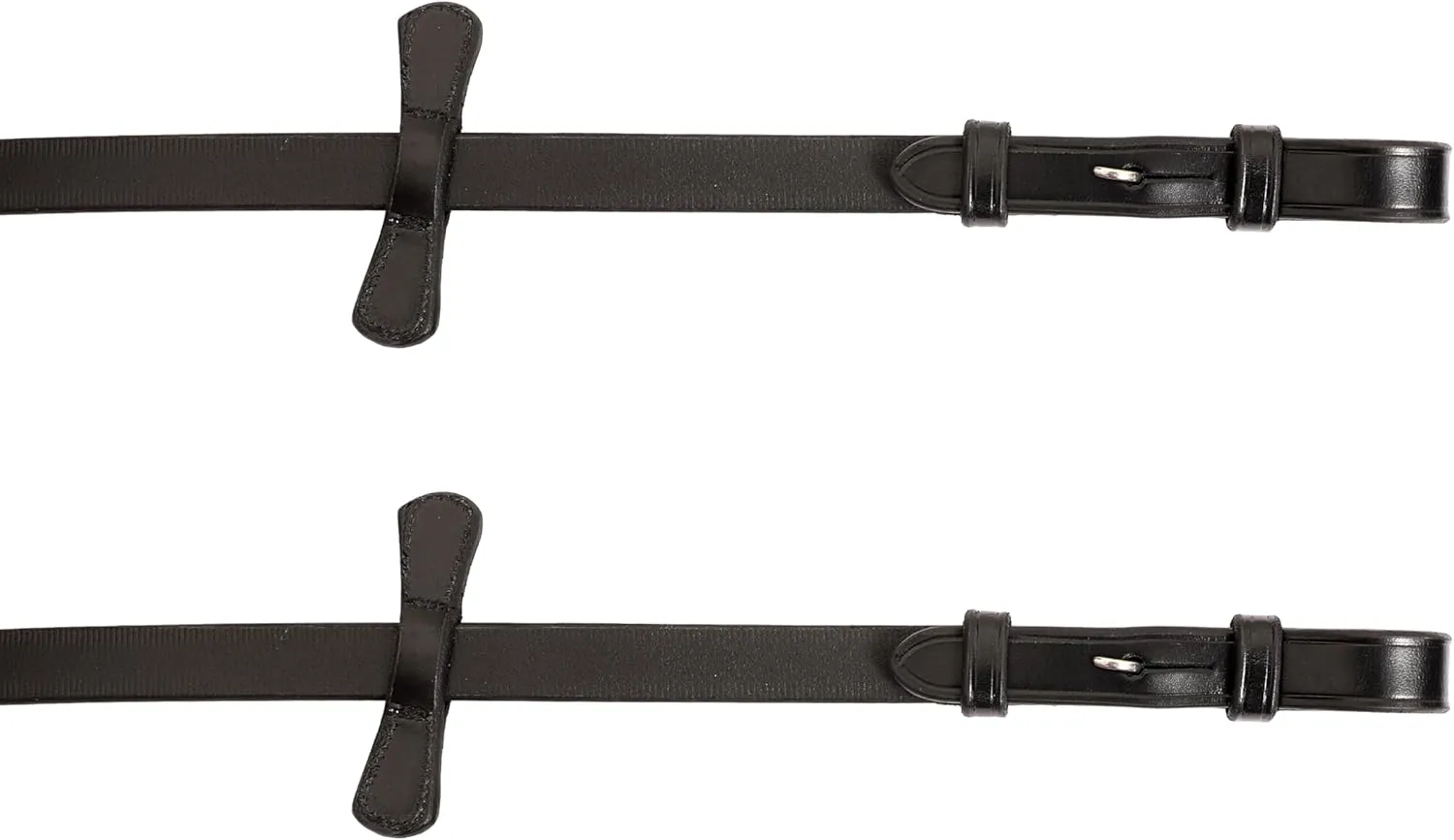Exion Rubber Web Reins for Horse Bridle | Premium Leather Non-Slip Grippy English Reins with 7 Safety Stops & SS Buckles | Soft Rubber Laced Reins for Training & Jumping