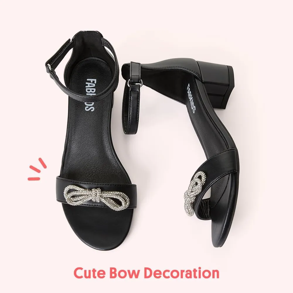 FabKids Girls Braided Open Toe Ankle Strap Flat Lightly Padded Sandals Summer Holiday Party Dress Shoes for Toddler Little Kid Big Kid