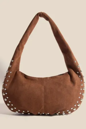 Fame Hand Metallic International returns Cost-efficient Studded Bag Faux Suede