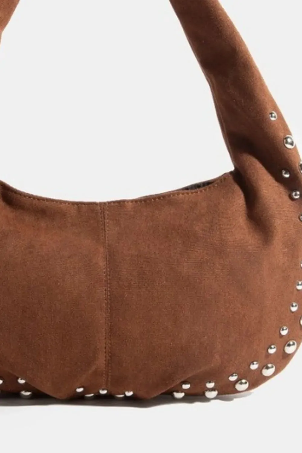 Fame Hand Metallic International returns Cost-efficient Studded Bag Faux Suede