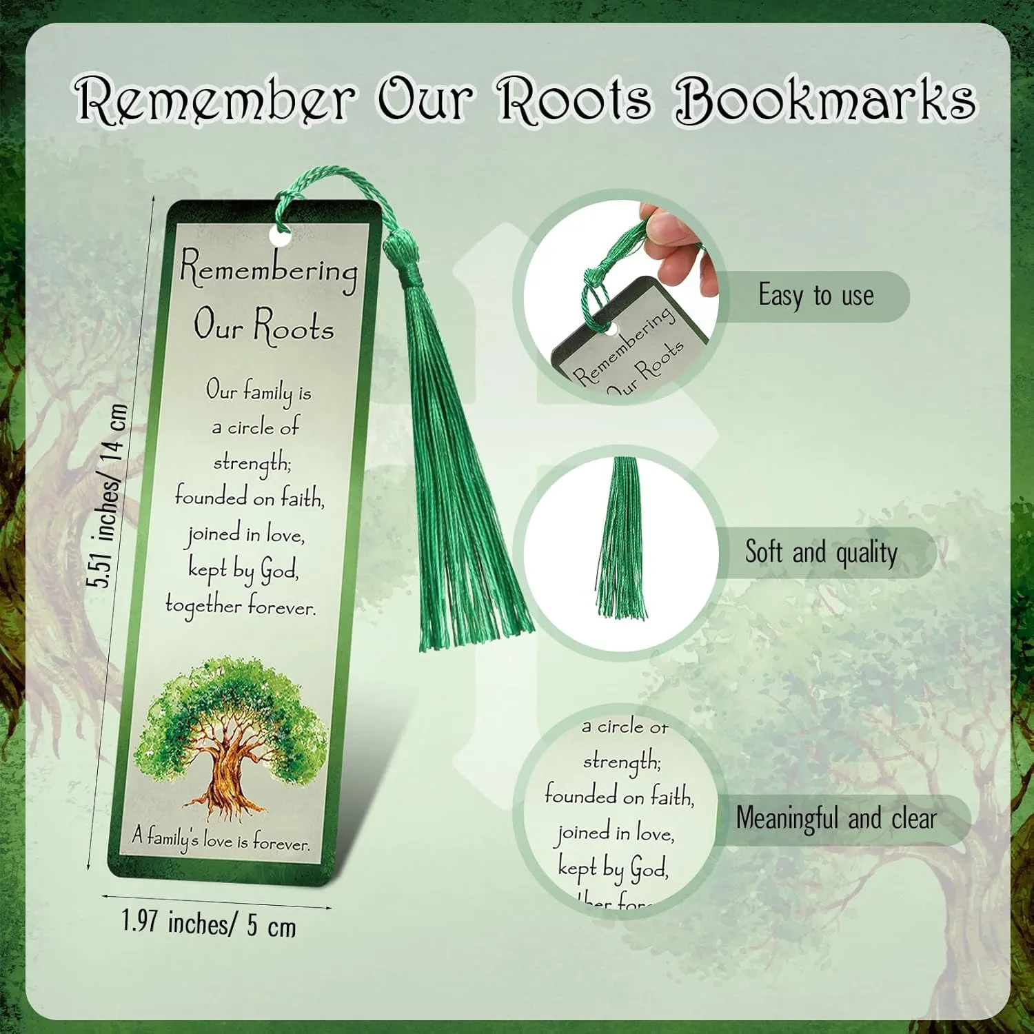Family Reunion Favors Bamboo Pens Inspirational Ballpoint Pen with Bookmarks Paper Bookmarks and Gift Bag Family Reunion Gifts for Party Guest(50)