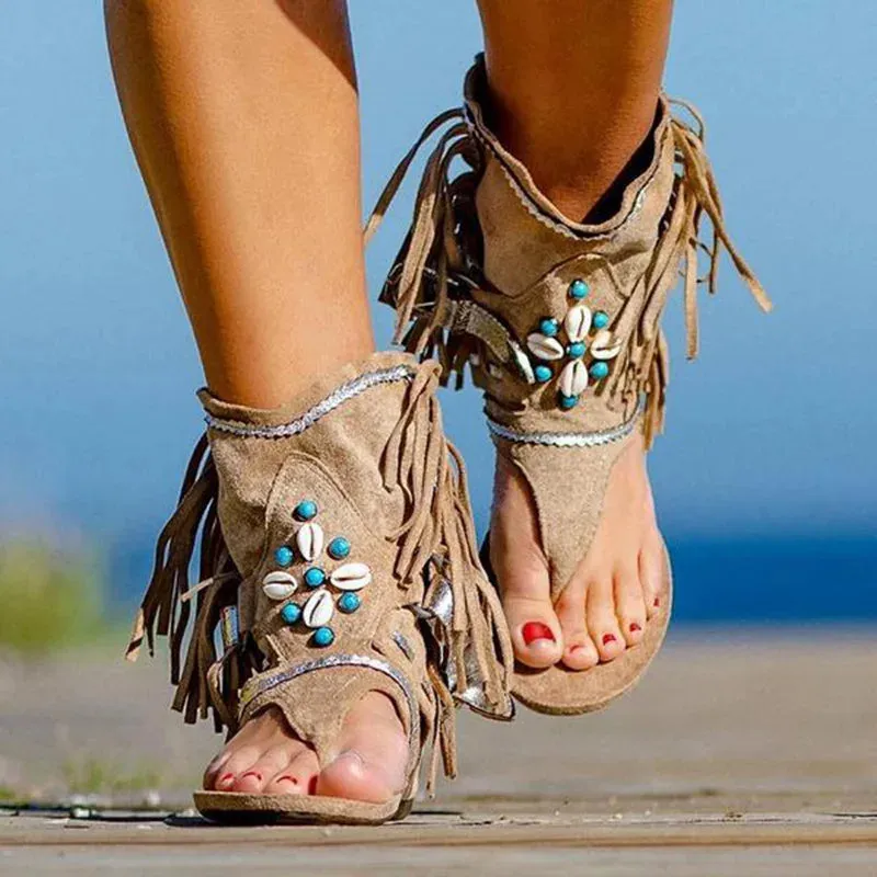 Farrah - Fringe Boho Sandals