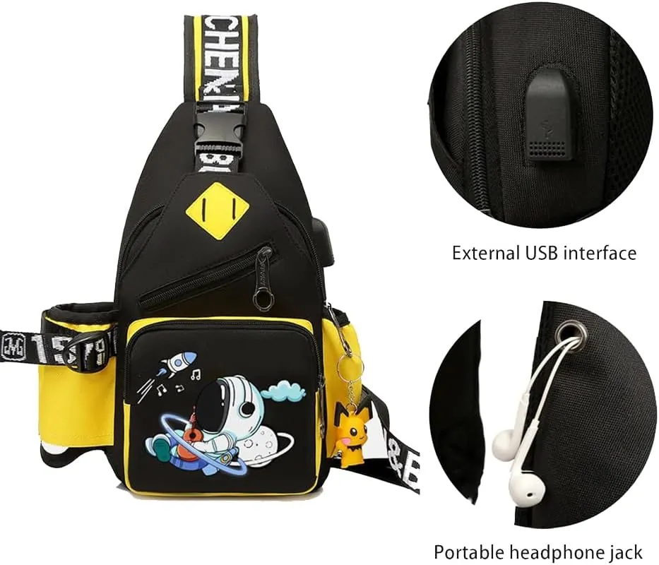 Fashion One-Shoulder Backpack Men's Business Chest Bag Outdoor Casual Men's Shoulder Bag Small Satchel (black 2)