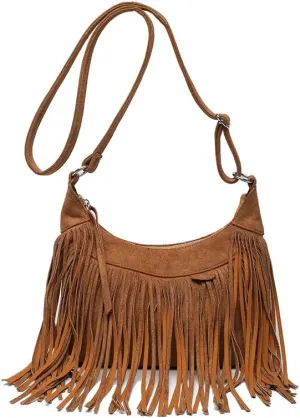 Fashion Tassel Cross-body Shoulder Tote Bag Women's PU Leather Tassel Cross-body Bag