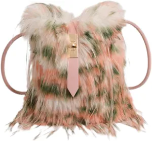 Faux Fur Crossbody Bags for Women Fashion Clutch Purses for Evening Party Slouchy Handbag Y2k Purse Phone Bag with Buckle