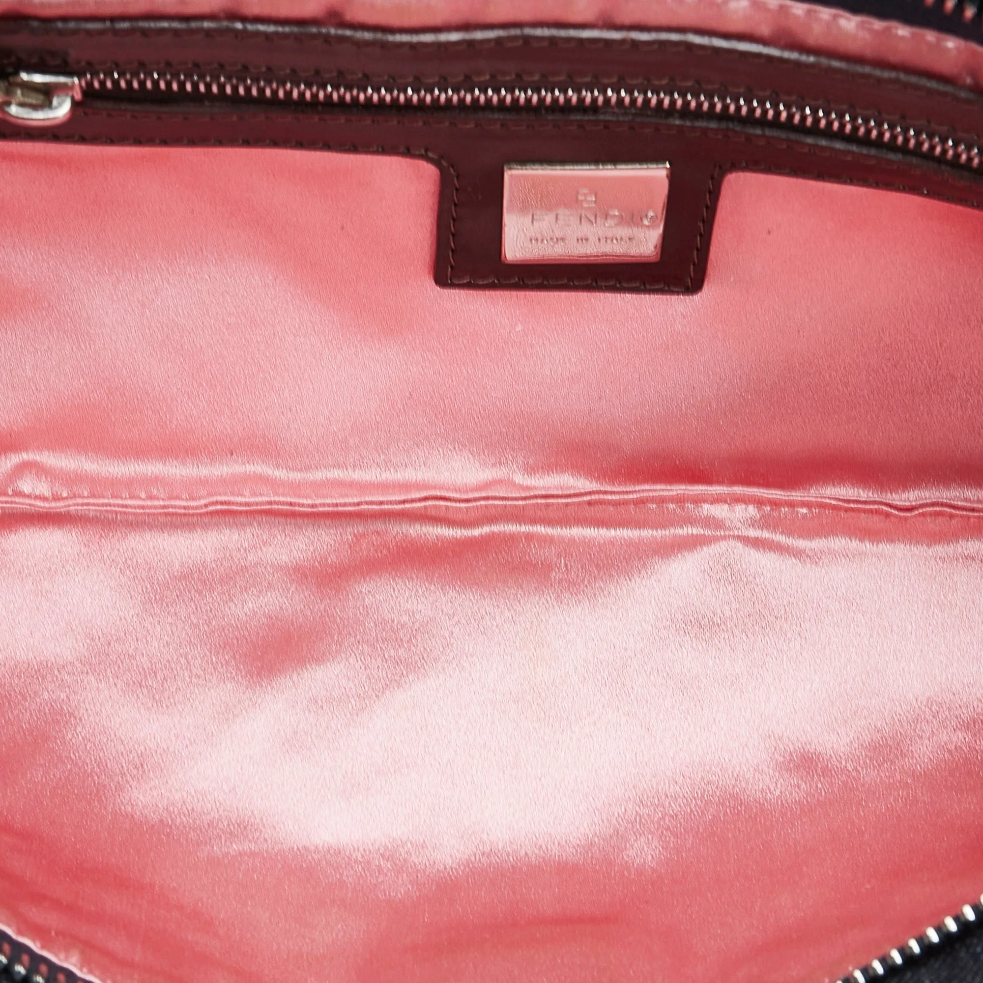 FENDI Embroidered Denim Baguette