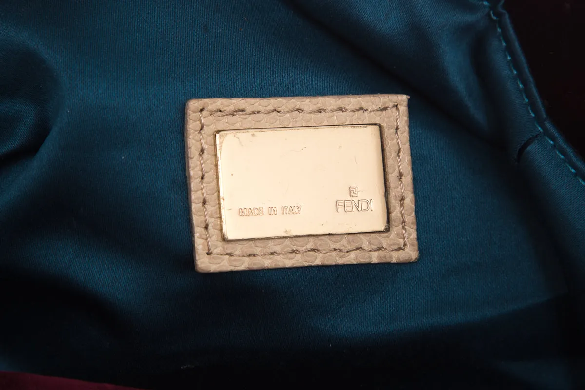 Fendi Ivory & Multicolor Limited Edition Embroidered Spy Hobo