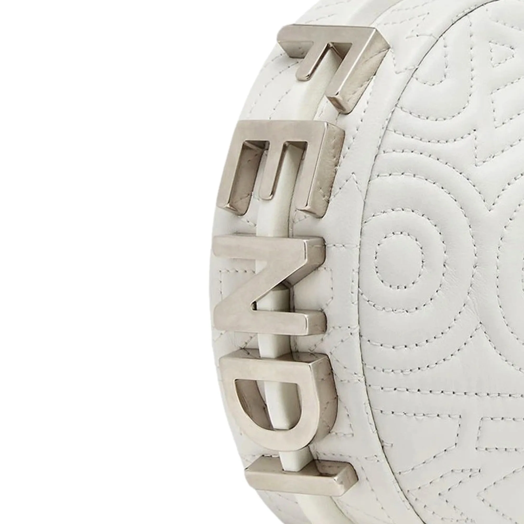 Fendi x Marc Jacobs Fendigraphy Blanco Hobo Leather Nano Bag