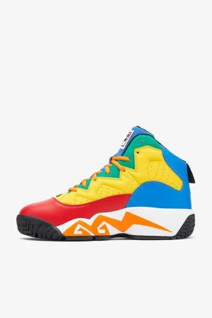 FILA Men's MB Lace-Up Sport Basketball Shoes, Red/Imperial Blue/Lemon, 8.5