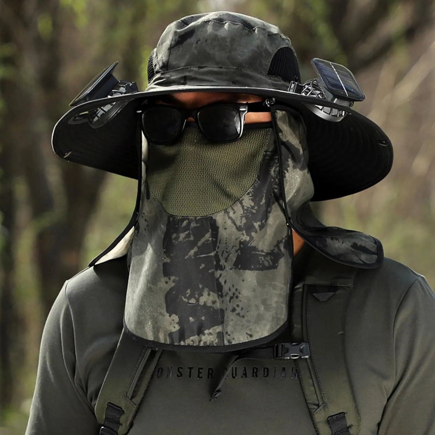 Fishing Hat with Built in Fan, New Sun Hat with Fans Solar Power,Outdoor Wide Brim Sun Hat with Fans for Men