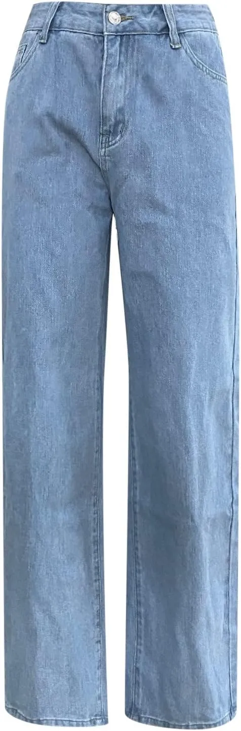 Flare Jeans for Women High Street Boyfrend Jeans Stretch Bootcut Denim Pants Fashion Baggy Raw Hem Trouser Jeans