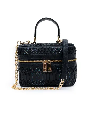 Florence Black Embroidered Bag