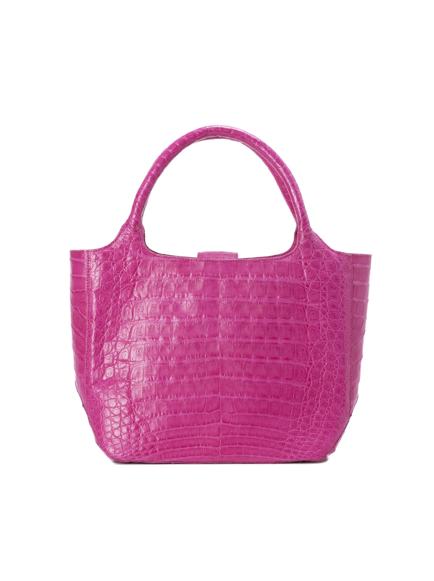 Flower Embroidered Crocodile Tote