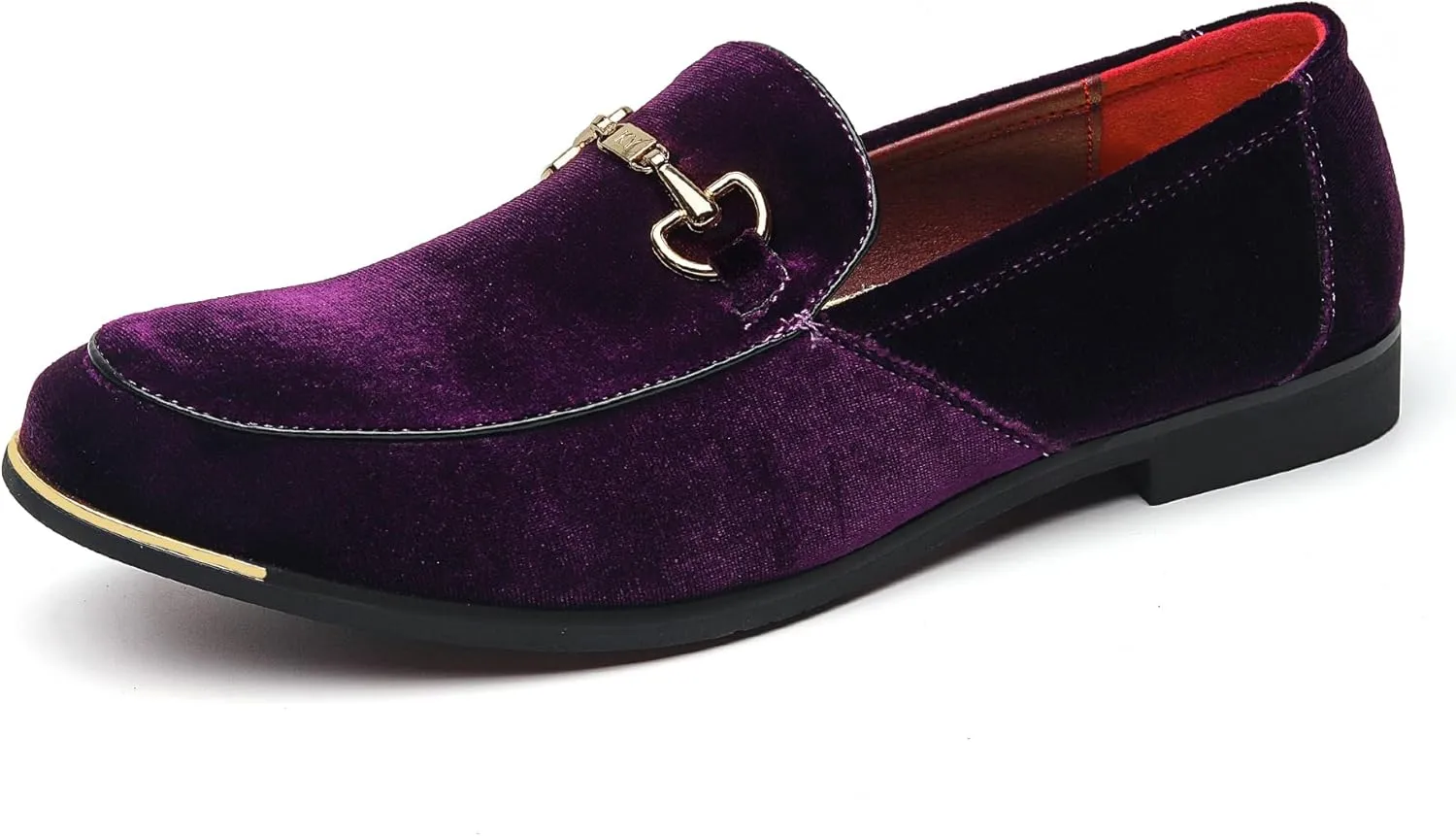 FLQL Men's Luxury Velvet Penny Loafers Shoes Embroidery Suede Dress Loafers Daily Boats Shoes for Party Wedding Prom Size 7-13