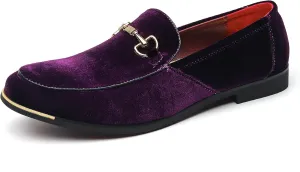 FLQL Men's Luxury Velvet Penny Loafers Shoes Embroidery Suede Dress Loafers Daily Boats Shoes for Party Wedding Prom Size 7-13