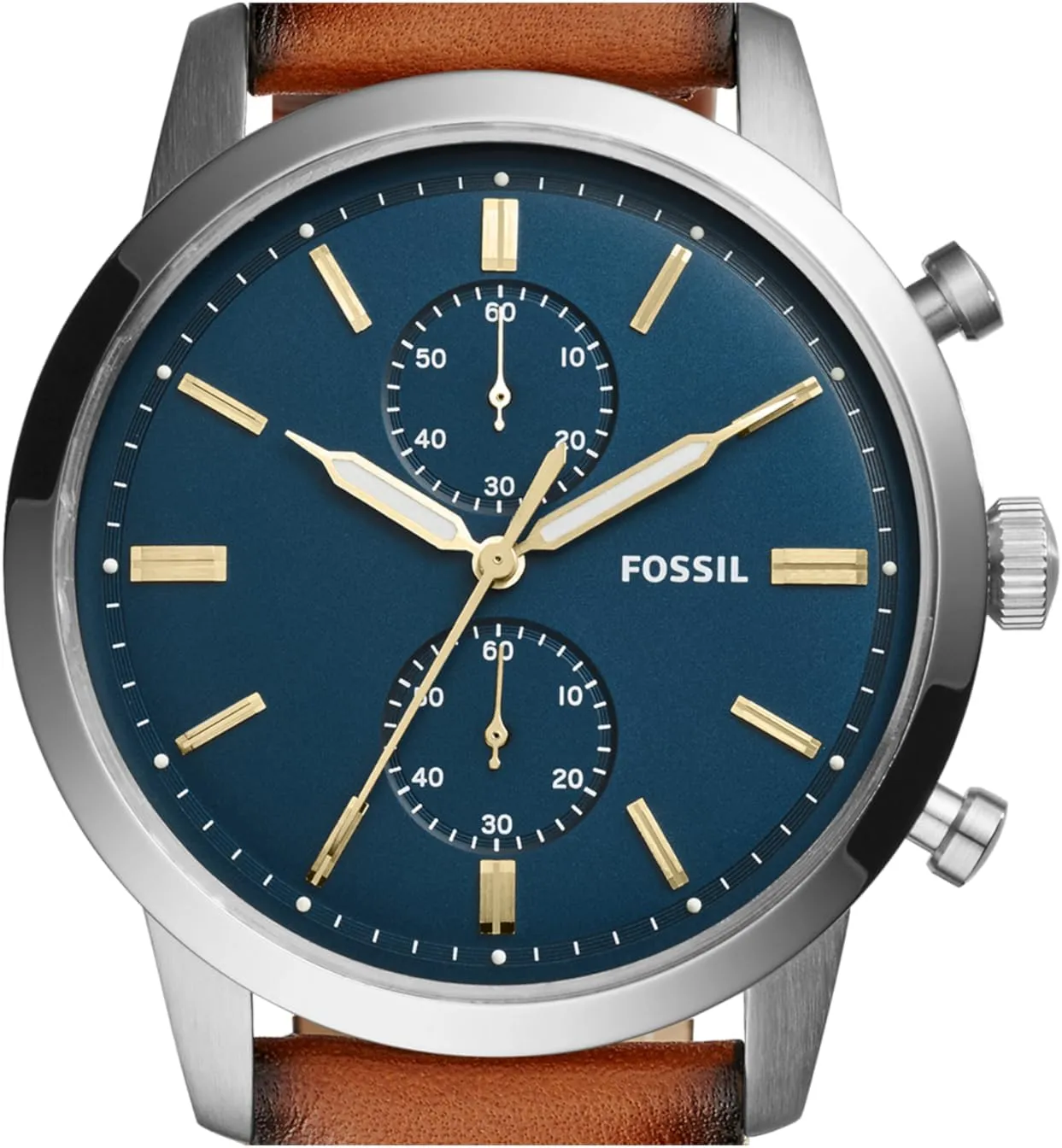 Fossil Men's Townsman Quartz Stainless Steel and Leather Chronograph Watch
