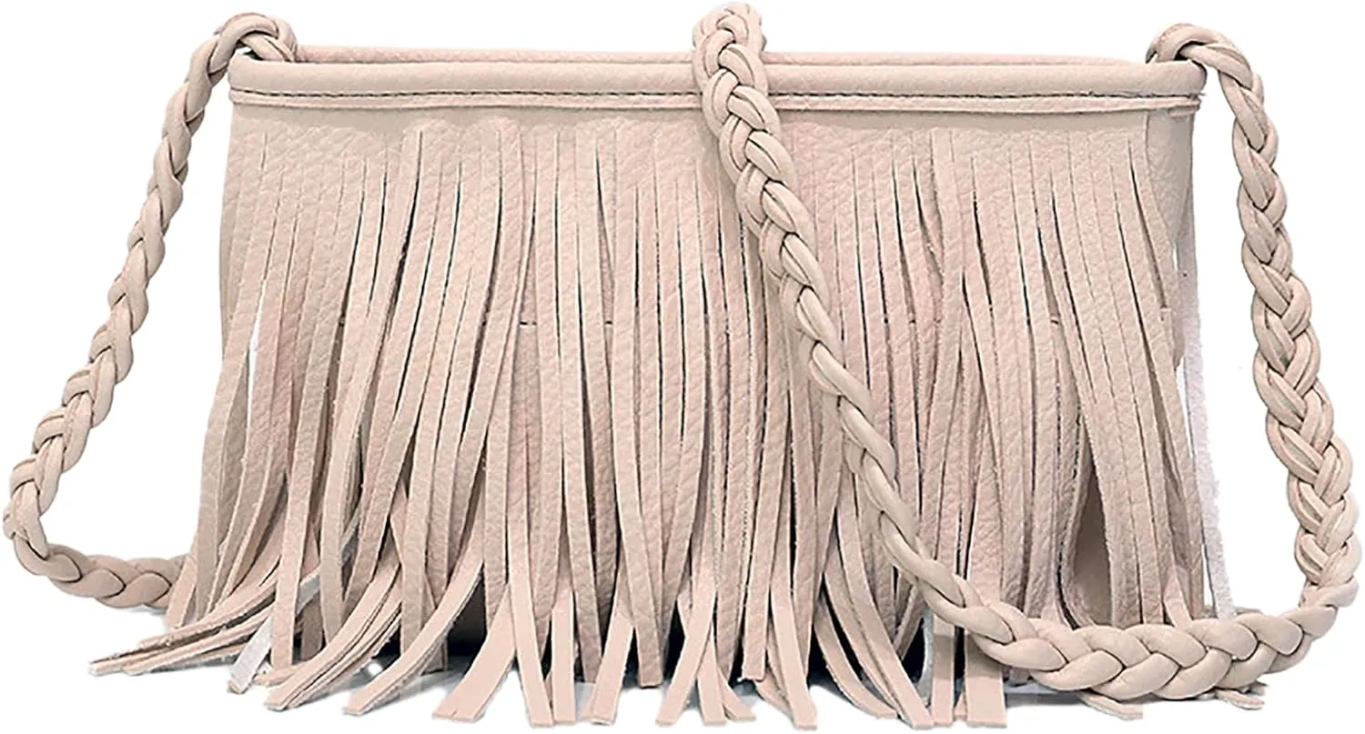 Fringe Tassel Handbag, PU Concise Fringe Tassel Shoulder Bag for Party for Women