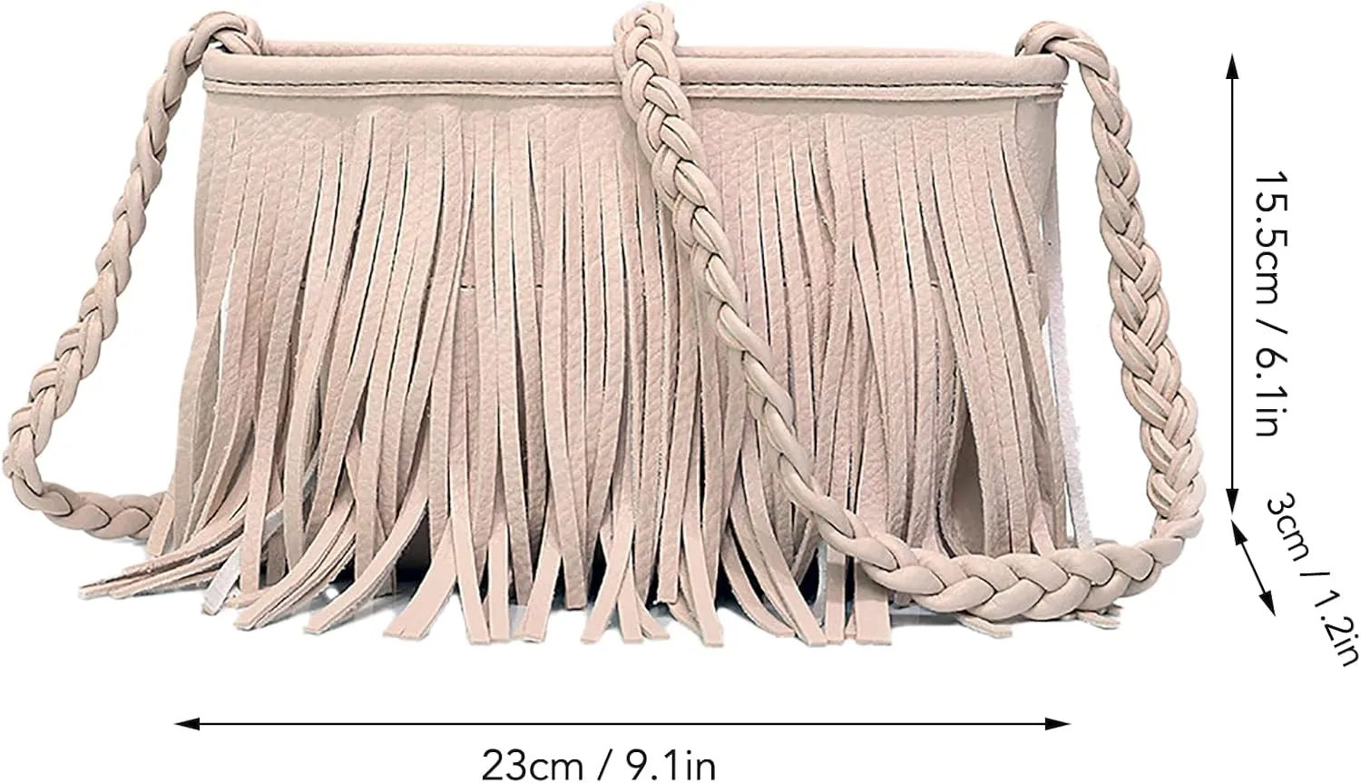 Fringe Tassel Handbag, PU Concise Fringe Tassel Shoulder Bag for Party for Women