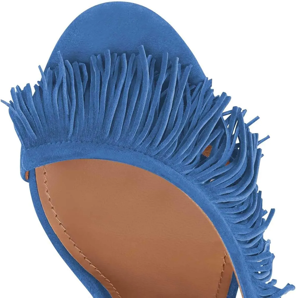 FSJ Women Sexy Fringe Stiletto High Heel Sandals Open Toe Slip On Cut Out Slingback Evening Party Dress Shoes Size 4-15 US