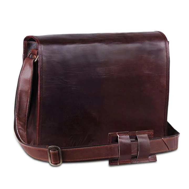 Full Flap Leather Satchel Bag