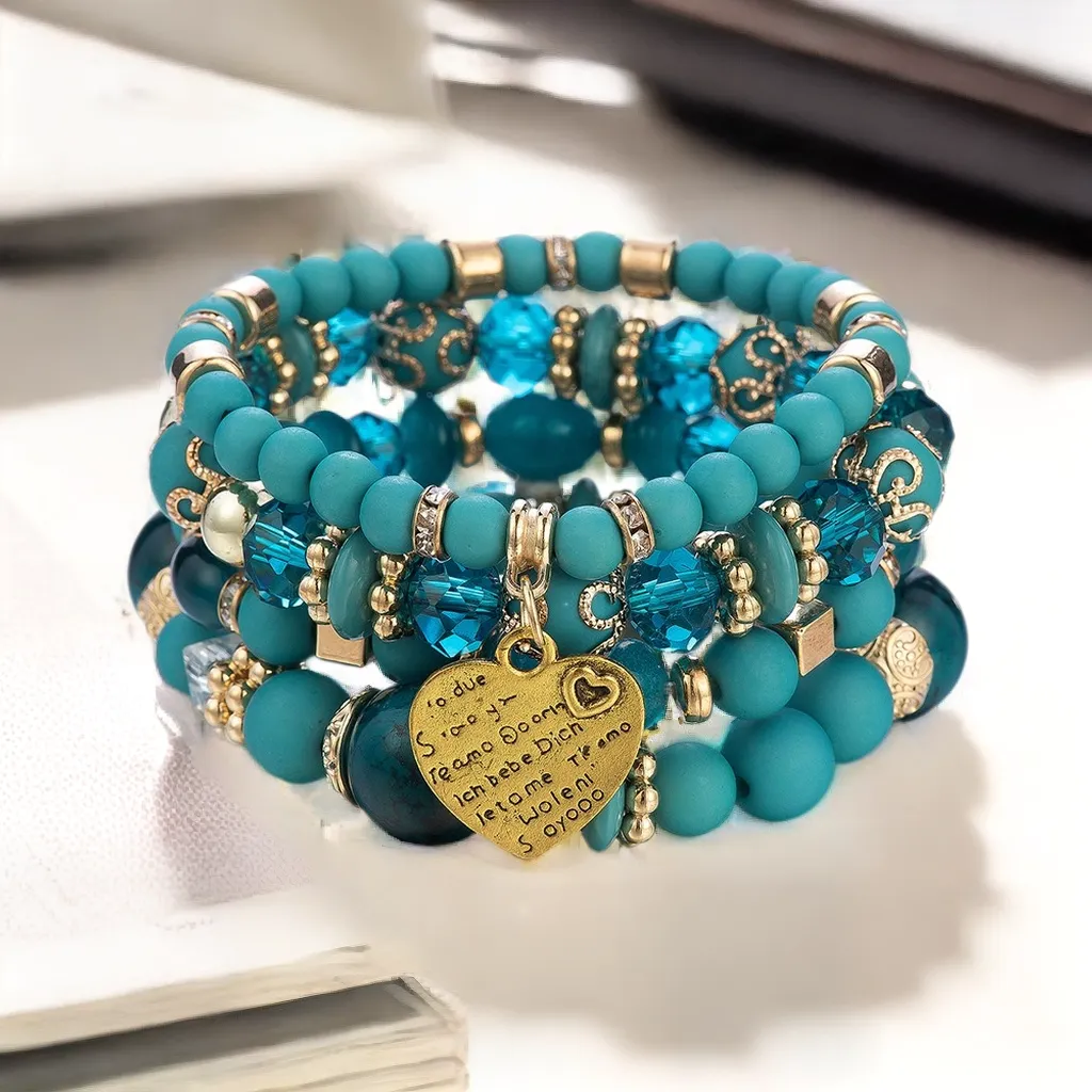 FZ Heart Pattern Multi-layer Bohemian Bracelet