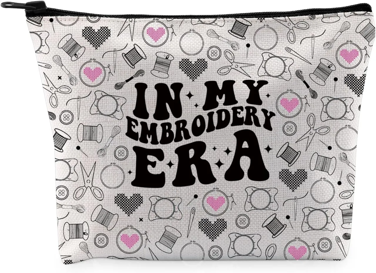 G2TUP Hand Embroiderer Lover Gift Hand Embroiderer Makeup Bag Needlepoint Lover Cosmetic Bag Stitcher Lover Gift (Hand Embroiderer MB)